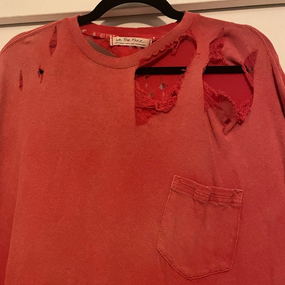 Free people lucky distressed tee red - Picture 5 of 6